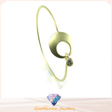 Fashion Beautiful Punk Gold and Silver Circle Cuff Bangle 925 Silver Bangle (G41331)